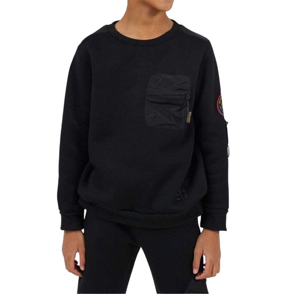 Brave Soul Boys Chest Pocket Sweatshirt / Jet Black